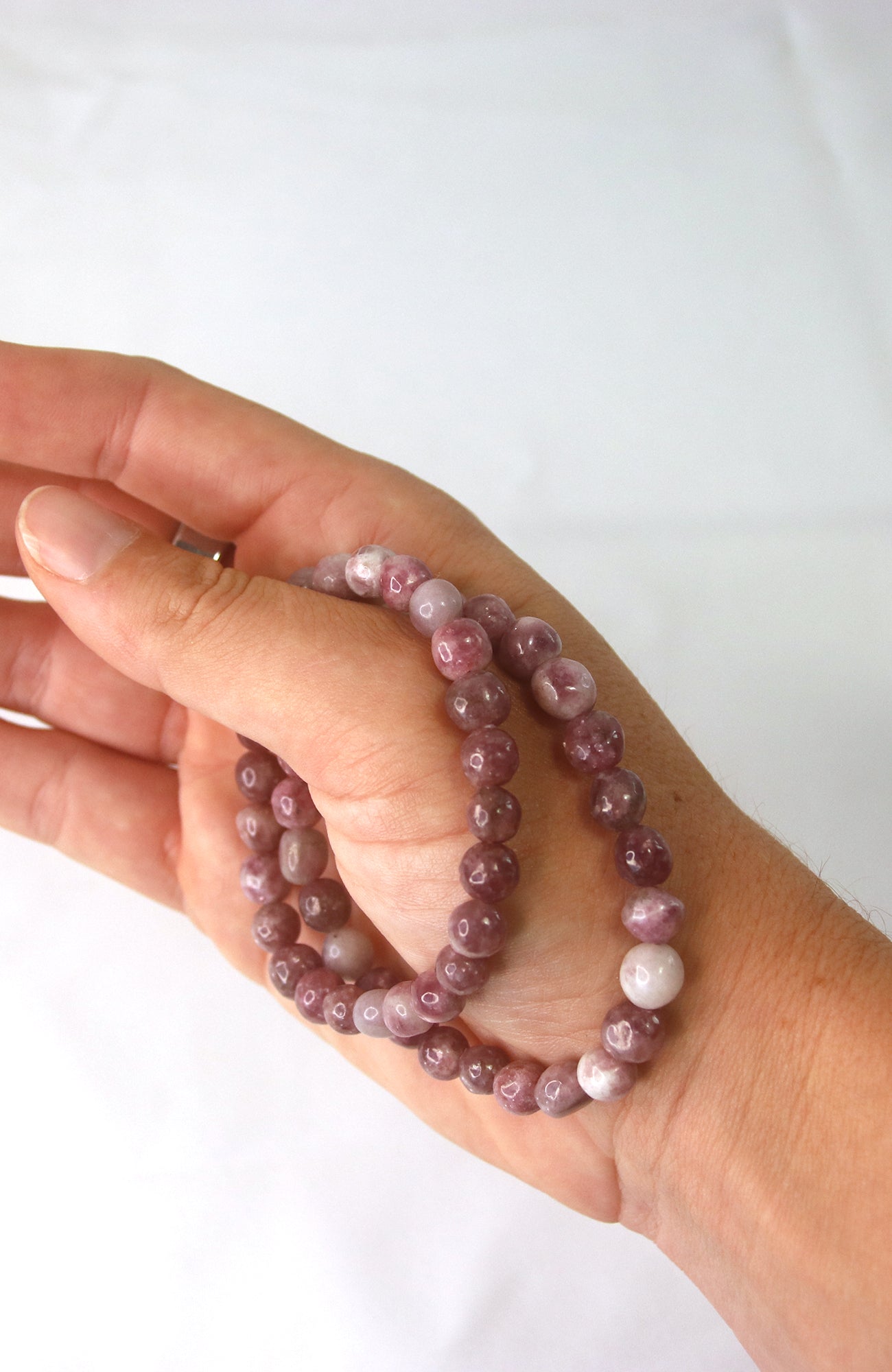 Lepidolite Nugget Bead Bracelet 053